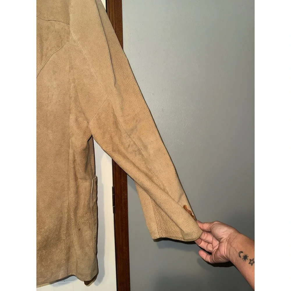 Scully Western Suede Leather Blazer Sport Coat Tan Embroidered Mens 48L